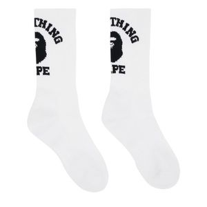 BAPE College Socks White / Black *BRAND NEW*